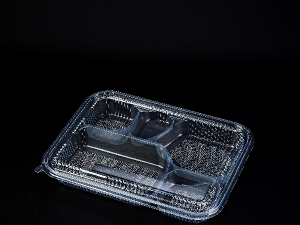 WJ-566 5 Compartment Bento Box with Clear Lid~Bento Box